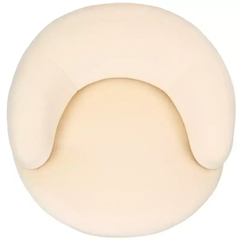 Fauteuil pivotant en fausse fourrure d'agneau, ivoire et or