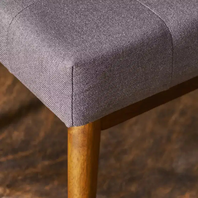Pouf capitonné en bois d'hévéa, style moderne du milieu du siècle, 112 cm