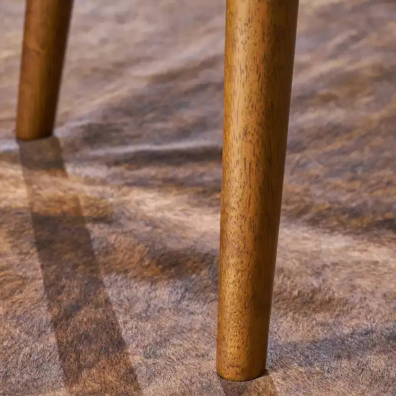 Pouf capitonné en bois d'hévéa, style moderne du milieu du siècle, 112 cm