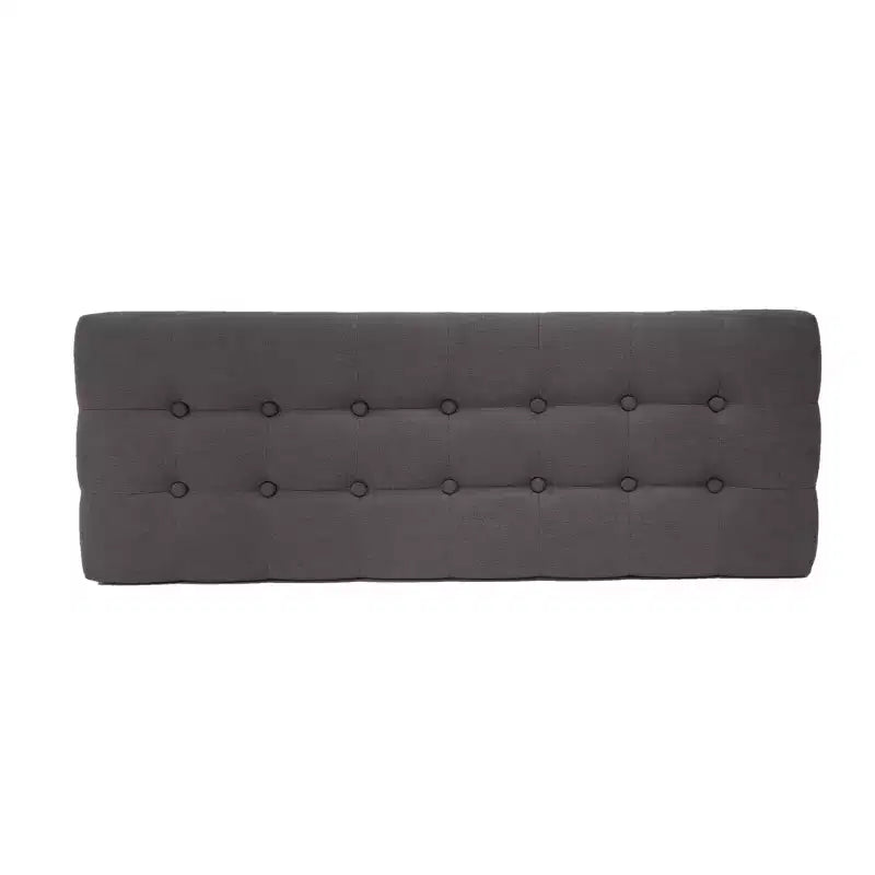 Pouf capitonné en bois d'hévéa, style moderne du milieu du siècle, 112 cm