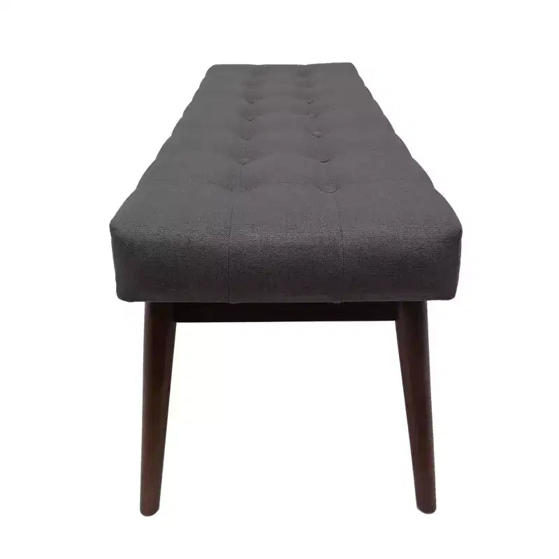 Pouf capitonné en bois d'hévéa, style moderne du milieu du siècle, 112 cm