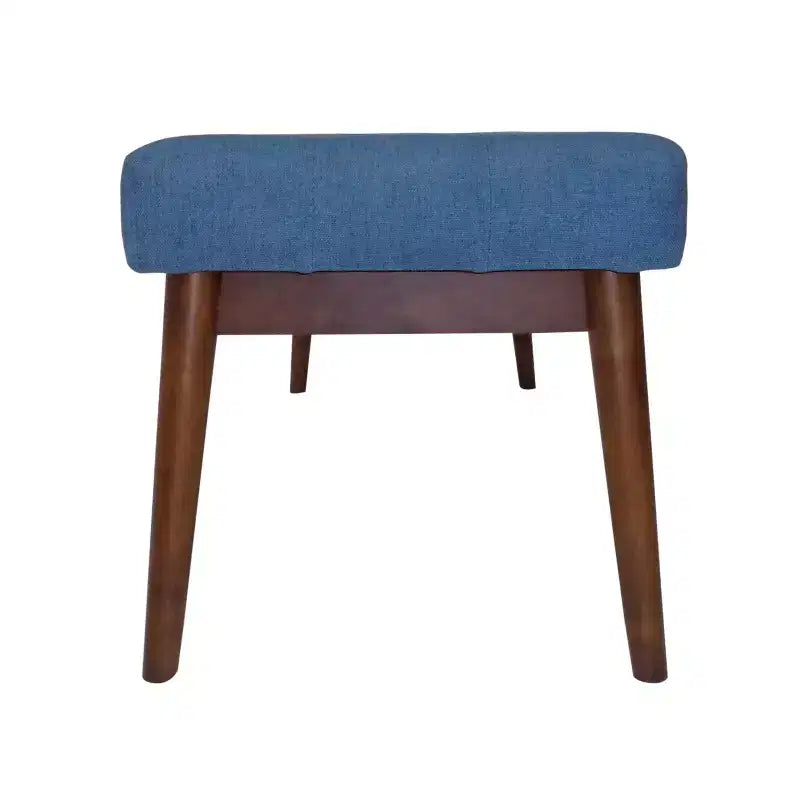 Pouf capitonné en bois d'hévéa, style moderne du milieu du siècle, 112 cm