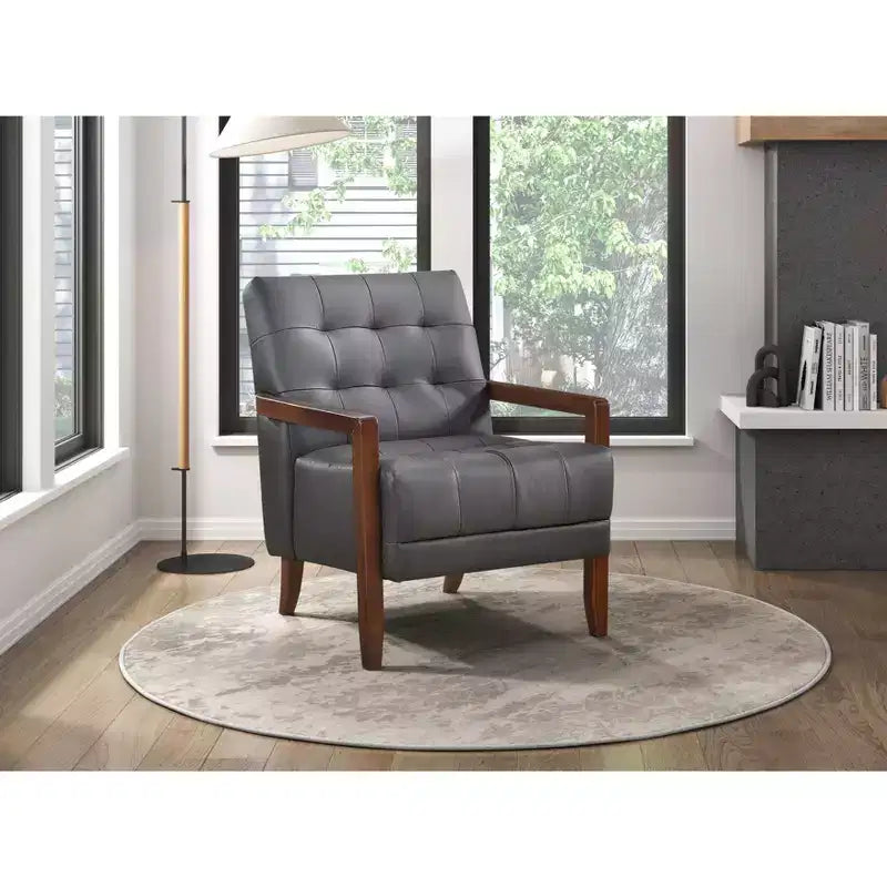 Fauteuil d'appoint confortable en cuir