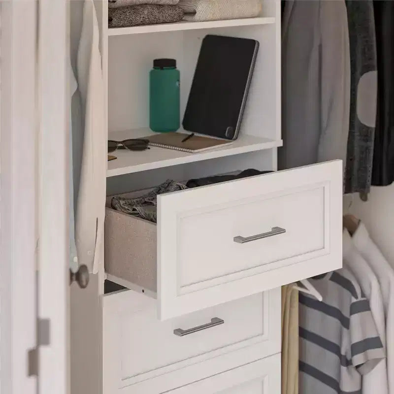 Organisateur de rangement de placard à 4 tiroirs, blanc