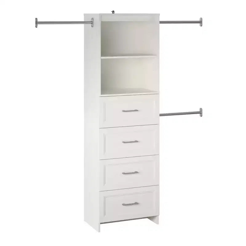 Organisateur de rangement de placard à 4 tiroirs, blanc
