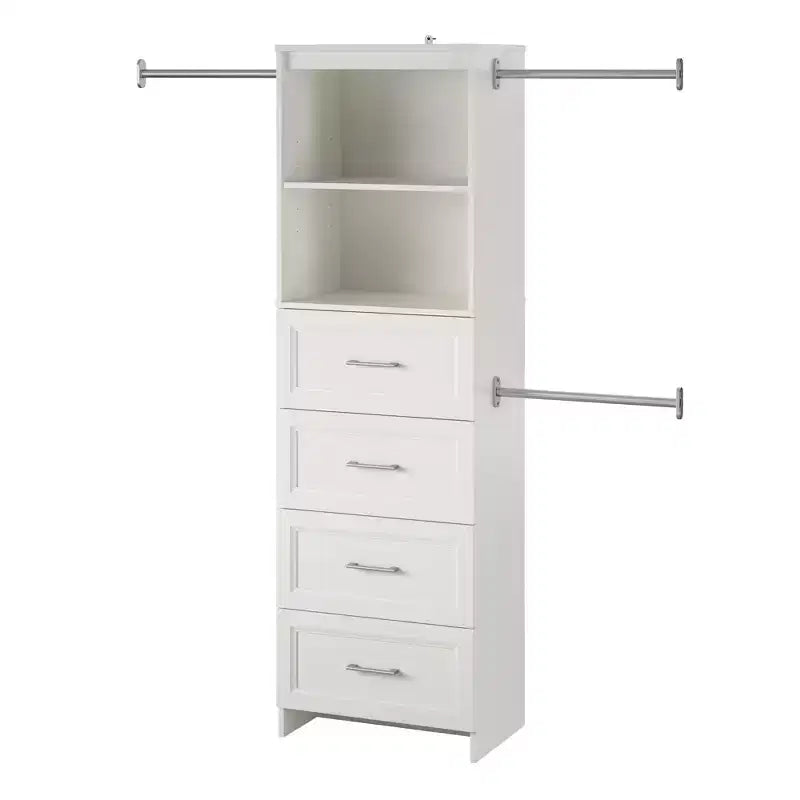 Organisateur de rangement de placard à 4 tiroirs, blanc