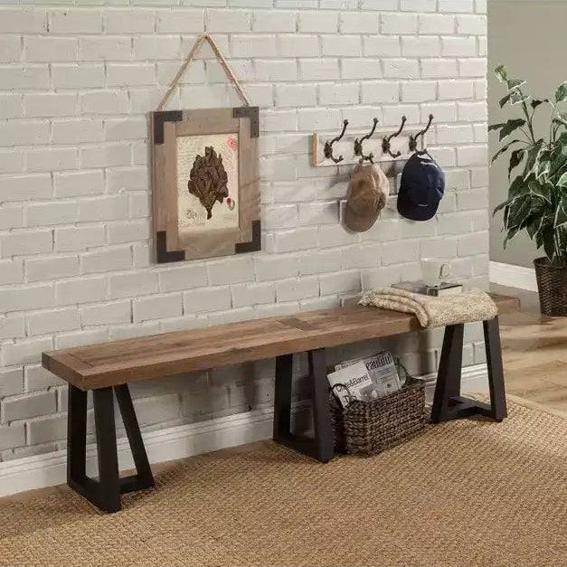 Prairie Dining Bench, Natural/Black