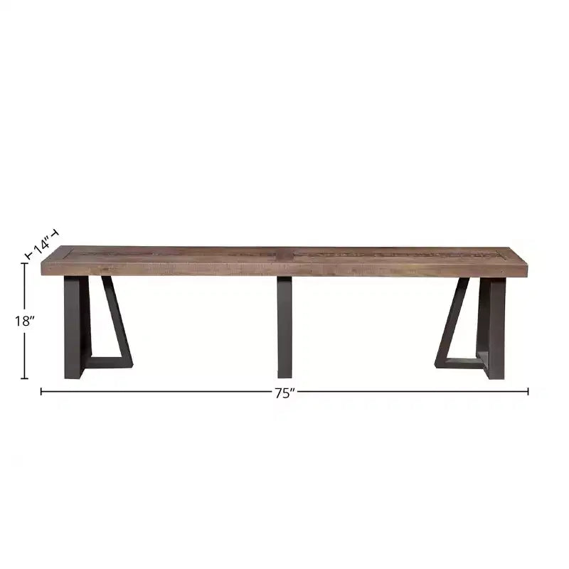 Dining Bench, Natural/Black