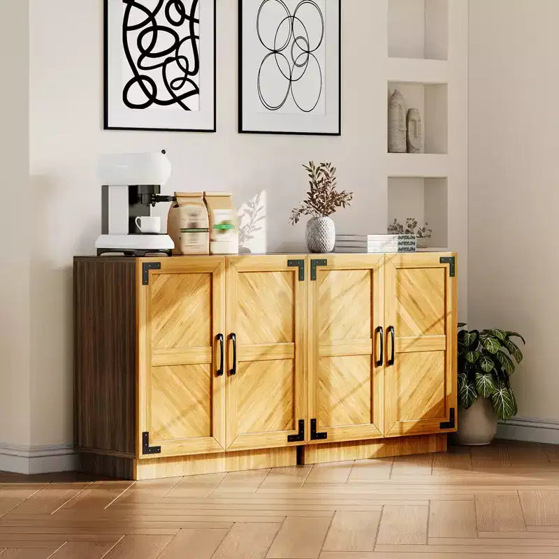 Buffet de rangement avec portes et étagère réglable, meuble de cuisine pour café, salon ou salle à manger