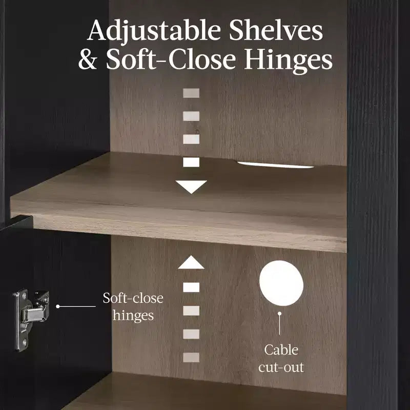 Armoire de rangement haute et étroite avec étagères réglables, Bibliothèque moderne à arcades à 4 niveaux