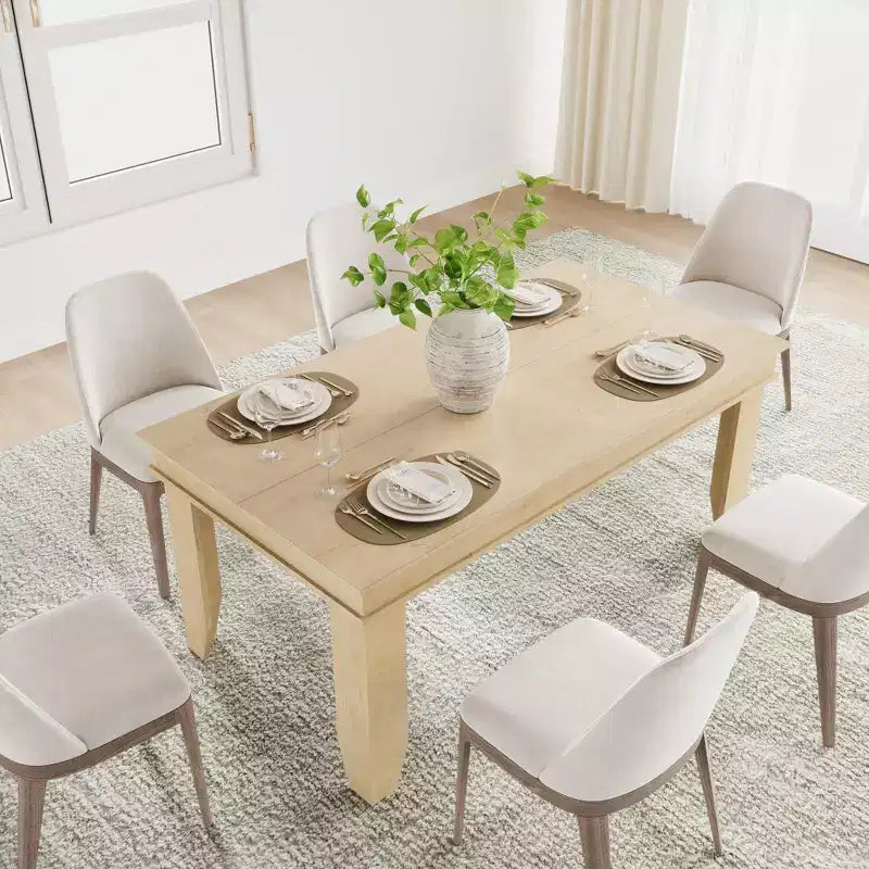 Table à manger de style ferme pour 4 à 6 personnes, table de cuisine rectangulaire en bois avec cadre en bois robuste, grande table à dîner pour salle à manger et appartement