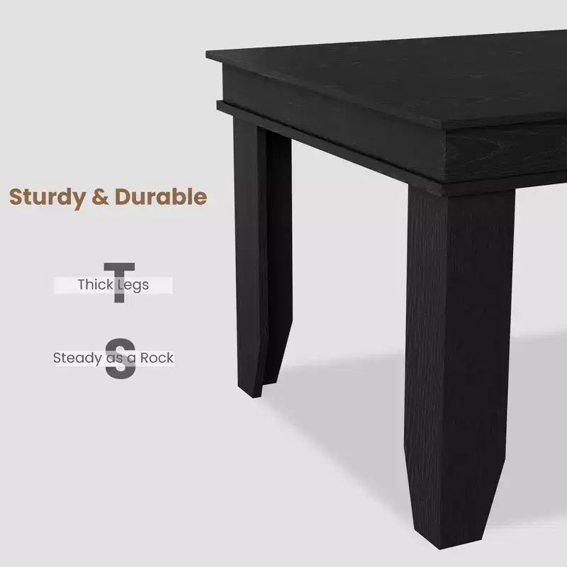 Table à manger de style ferme pour 4 à 6 personnes, table de cuisine rectangulaire en bois avec cadre en bois robuste, grande table à dîner pour salle à manger et appartement