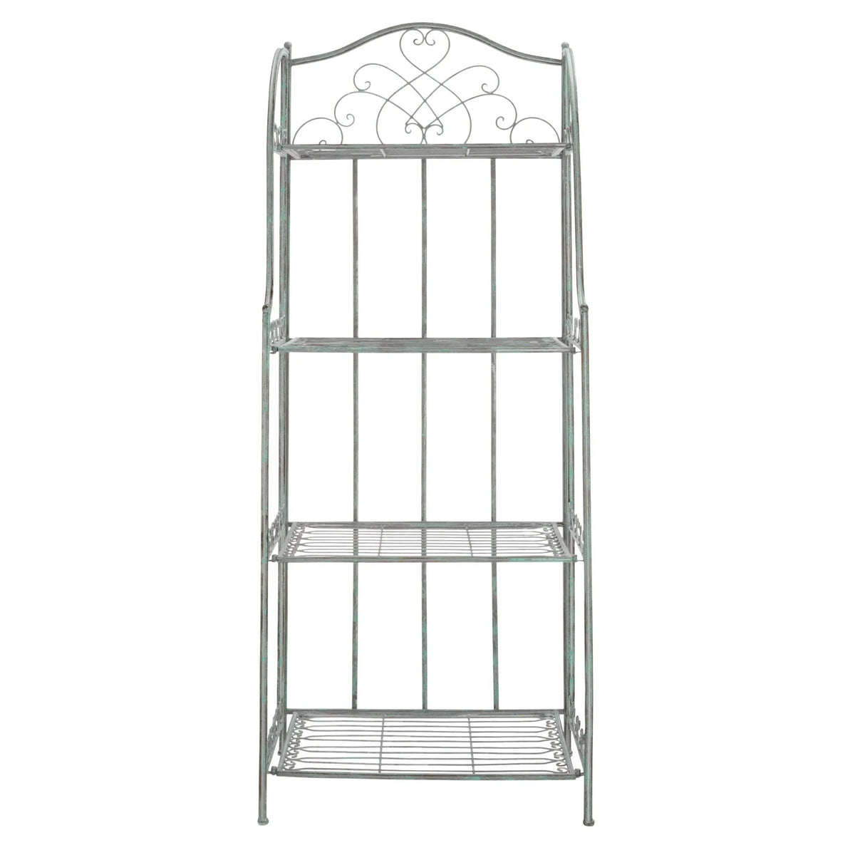 SAFAVIEH Bryn Étagère de boulanger d'extérieur victorienne en fer forgé à 4 niveaux - 63,5 cm l x 38,1 cm P x 160 cm H - 25L x 15P x 63H