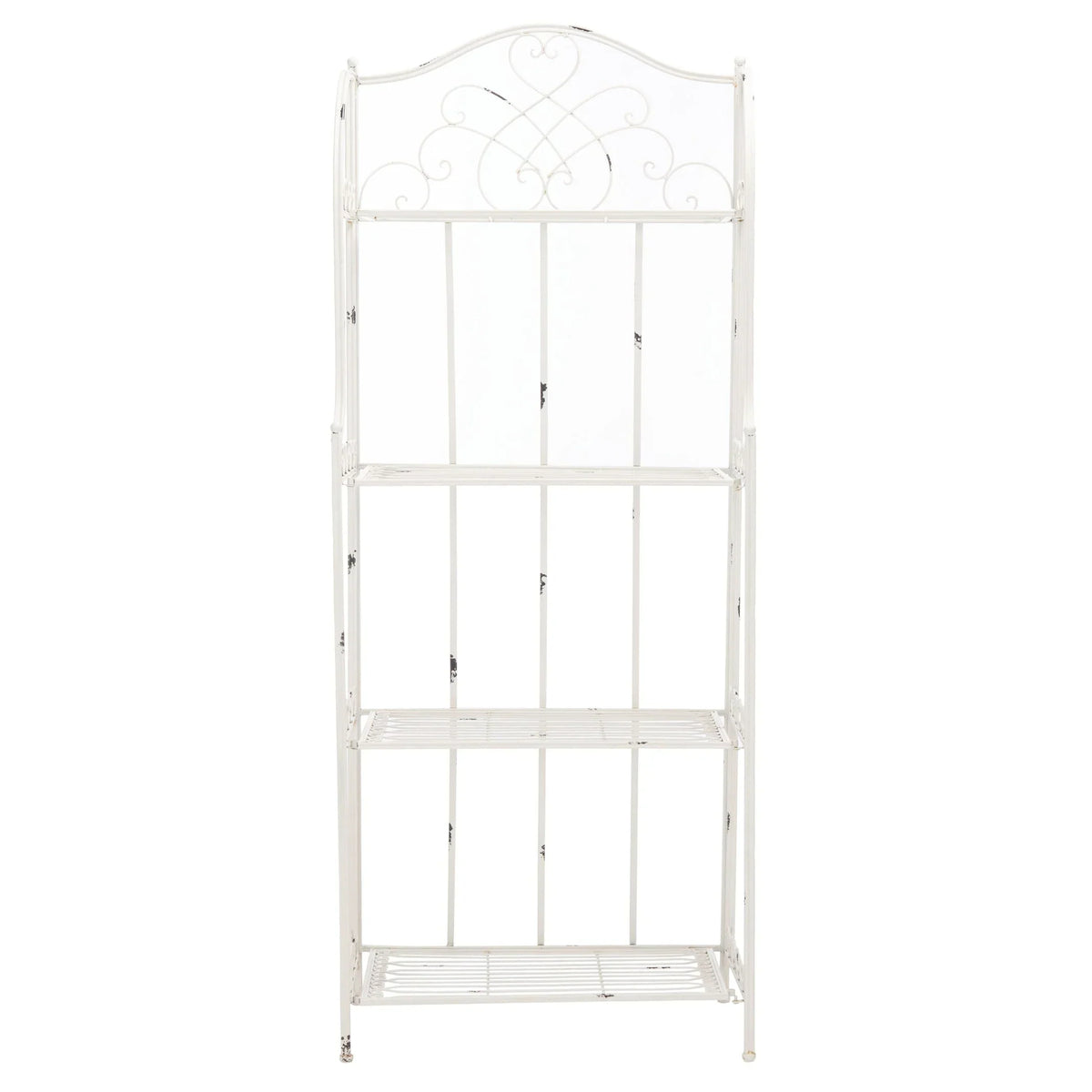 SAFAVIEH Bryn Étagère de boulanger d'extérieur victorienne en fer forgé à 4 niveaux - 63,5 cm l x 38,1 cm P x 160 cm H - 25L x 15P x 63H